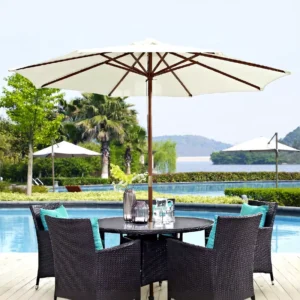 Commercial Modern Patio Umbrella with Custom Logo for Restaurants, Cafes, Hotels, and Parks
