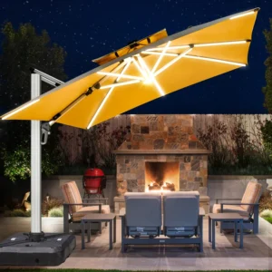 Commercial Outdoor Cantilever Custom Design Parasol Aluminum Crank Side Pole Garden Sun Patio Beach Umbrella