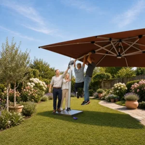 Commercial Outdoor Cantilever Patio Umbrella for Restaurant Cafe Hotel Resort Poolside Garden