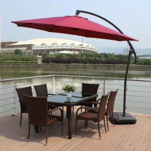 Commercial Outdoor Charcoal Gray Banana Parasol Umbrella