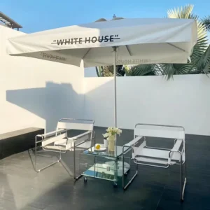 Commercial Outdoor Patio Umbrella with Aluminum Alloy Frame Center Pole 3x3m for Restaurants and Cafes