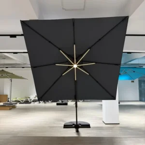 Commercial Roman Parasol with LED Light UV Protection Patio Cantilever Umbrella Outdoor Furniture for Garden Restaurant