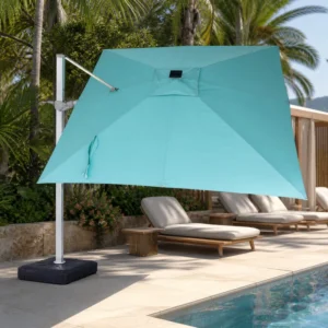 Commercial Square Cantilever Aluminum Outdoor Umbrella for Restaurant Patios