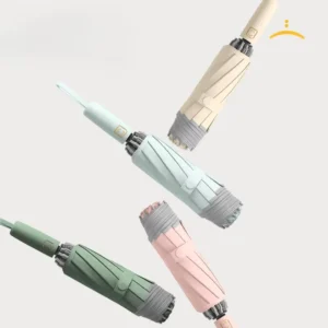 Compact 3-Folding Semi-Automatic Umbrella Reflective Strip 10K Safety Reverse Design for Travel Rain Protection