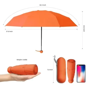 Compact 5 Fold Mini Umbrella with EVA Case Foldable Lady Sunshade for UV Protection Manual Control