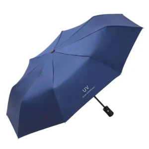 Compact 8 Ribs Fully Automatic UV Resistant Windproof Three-Fold Advertising Umbrella Travel Parasol Custom Logo