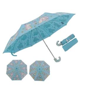 Compact Manual Folding Color-Changing Umbrella Aluminum Shaft and Ribs Clear J Handle