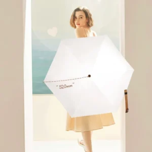Compact Manual Folding Sun and Rain Umbrella Pongee Fabric Full Coverage Windproof