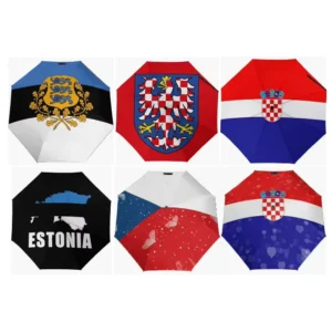 Compact Multi-Country Themed Flag Series Fully Automatic Folding Umbrella