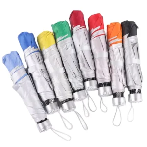 Compact Portable Mini Umbrella Three Folding Steel with Modern Print Business Gift Promotional Travel Umbrella
