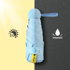 Competitive Price 5 folding Mini Pocket Umbrella with Uv Coating for Waterproof Windproof