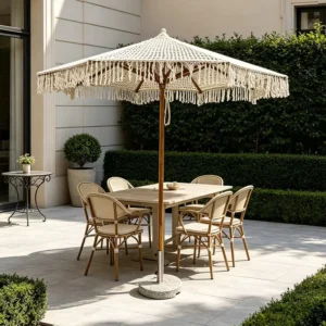 Contemporary Handcrafted Lightweight Sun Parasols for Beach, Pool, Hotel, and Villa