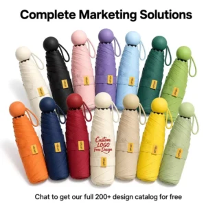 Cool Summer Mini Umbrella for Women UV Compact Portable Outdoor Sunshade 50% Fold Umbrella Custom logo