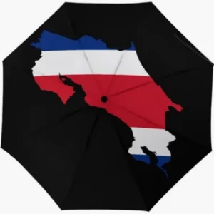 Costa Rica National Flag Pattern Print Fully Automatic Folding Umbrella Rainproof Sunproof