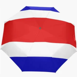 Costa Rica National Flag Pattern Print Fully Automatic Folding Umbrella Rainproof Sunproof