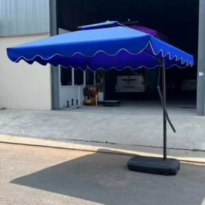 Crank Cantilever Sun Umbrella 2.2m x 2.2m PU Polyester Fabric 8 Ribs Welded Tubing