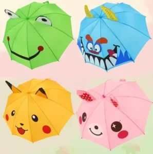 Creative 3D-shaped Clear Umbrella for Kids Manual Control Cartoon Design with Safety Ears Eco-Friendly and Protective