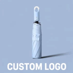 Creative Buckle Hook Handle Fully Automatic Pocket Umbrella Mini 3 Folding Umbrellas With Lock Handle