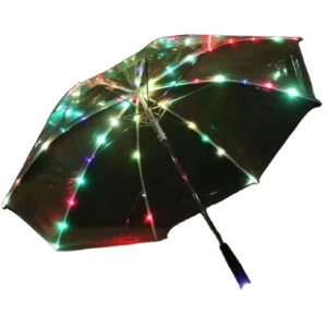 Creative Design Manufacturer Led Umbrella with logo Printing Transparent Led Light up Umbrella Flashlight Straight Umbrella