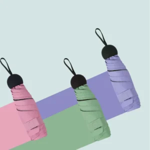 Creative Fashion Summer Anti UV Black Coating 5 Folding Travel Umbrella Spherical Portable Mini Pocket Umbrella