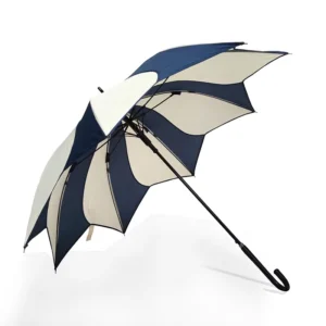Creative Flower Shape 8 Ribs Full Fiberglass Frame Semi Auto Open Curved Handle Water Repellent Fabric Straight Umbrella