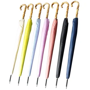 Creative Modern Iron Tube Handle Manual Open Long Handle Straight Umbrella Windproof Business Gift Travel Use Simple Rain Shine