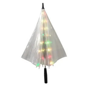 Creative Rain Umbrella Straight Flashlight Kids Gift Transparent Clear Led Umbrella Clear