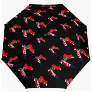 Croatia Country-Themed Flag Series Fully Automatic Folding Umbrella