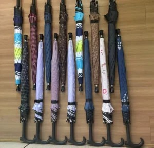 Crutch Umbrella with Plastic Handle and Vinyl Canopy for Elderly Users