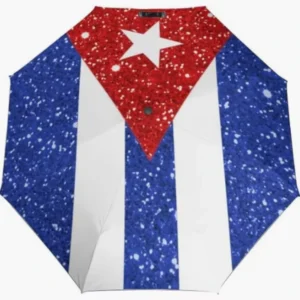 Cuba Folding Umbrella Rainproof Sunproof National Flag Emblem Print Fully Automatic