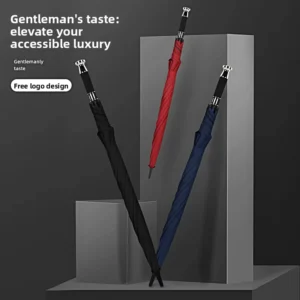 Custom 120cm Semi-Automatic Golf Umbrella Waterproof 8K Windproof EVA Handle 190T Nylon Glass Fiber Ribs