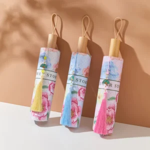 Custom 16-Rib Gold Compact Umbrella Windproof Waterproof Sublimation Design Classic Style