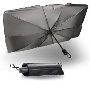 Custom 190T Titanium Silver Cloth Folding Car Sunshade Umbrella UV Protection for Front Windscreen