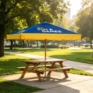 Custom 2X2M Garden Sun Umbrella, Wood Frame, Waterproof Foldable Outdoor Furniture for Hotel