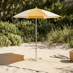 Custom 2m Yellow Octagonal Outdoor Parasol with Aluminum Pole, Tilt and UV50+ Canopy for Balcony, Garden and Beach Use