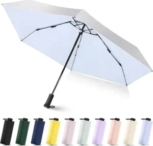 Custom 3 Fold Inverted Silver Coating Umbrella & 5 Fold Mini Black Coating Pocket Umbrella UV Protection Custom Logo