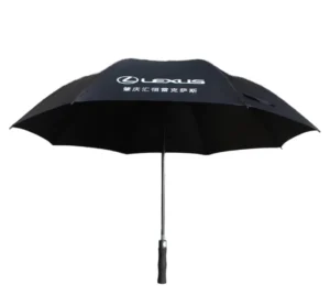 Custom 47 Inch Automatic Windproof Folding Golf Umbrella 190T Nylon Fabric with Printed Logo
