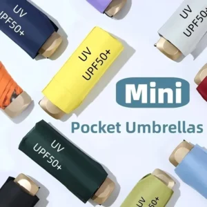 Custom 5 Fold Sun Rain Pocket Folding Mini Umbrella Business Gifts Uv protection Personal Umbrellas with logo Printing Gift