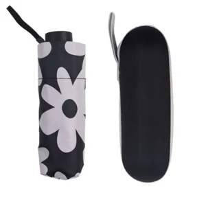 Custom 5-Fold Umbrella with EVA Case Lightweight Portable Manual UV-Resistant Sun and Rain Umbrella