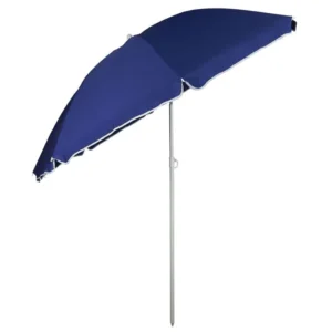 Custom 5.5FT Blue Sombrilla De Playa Adjustable Tilt Elegant Parasol Waterproof UV Protection Iron Garden Beach Umbrella Outdoor
