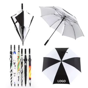 Custom 75 Golf Umbrella, White, Semi-Automatic, One-Piece, Blank Plain, No-Drip Straight Design, Sublimation Logo Display
