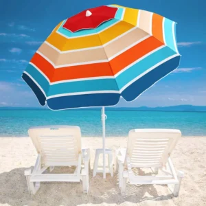 Custom Aluminium Pole Portable Outdoor Waterproof Beach Parasol, Luxury UV Sun Protection, 200cm