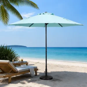 Custom Aluminum Modern Design Outdoor Umbrella with Stainless Steel Pole Foldable for Hotel Garden Patio Use