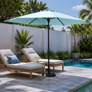 Custom Aluminum Outdoor Umbrella with Stainless Steel Pole Foldable Garden Patio Beach Umbrella