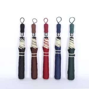 Custom Auto-Foldable Windproof Compact Travel Umbrella 2-Fold Rain Umbrella for Promotional Use