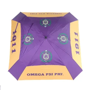 Custom Auto Open Double Layer Air Vented Windproof Waterproof Large Square Golf Umbrella with Pouch