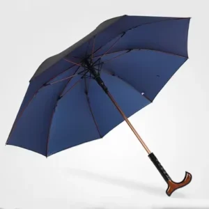 Custom Auto Straight Umbrella with Pongee Fabric, Aluminum Shaft, Fiberglass Ribs, and Black Coating