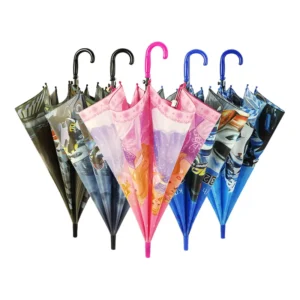 Custom Automatic Opening 19 Inch Straight Cartoon Umbrella for Children