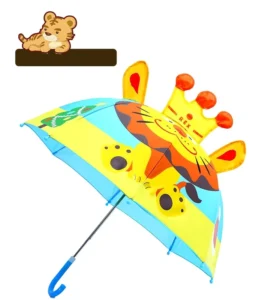 Custom Baby Kid Child Animal Shape Head Print Transparent Bubble Rain Umbrella