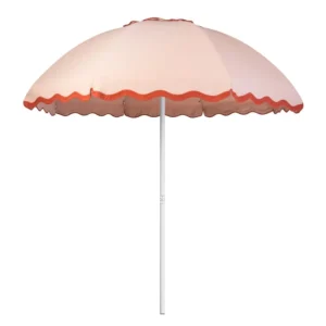 Custom Bali Aluminum Pole Patio Pool Umbrella White Large Scalloped Garden Parasol
